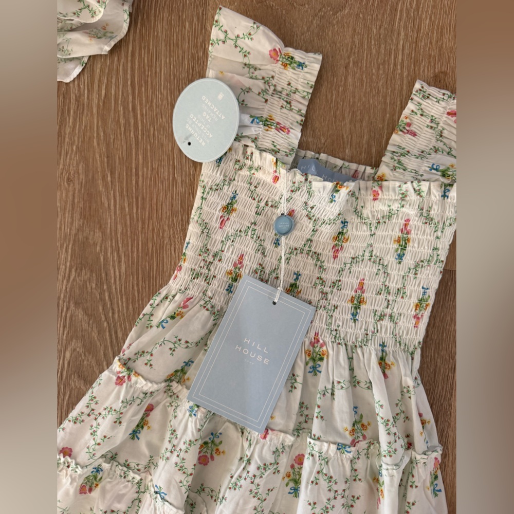 Mommy & Me Hill House Cream Floral Maxi Dress with Pink & Green Bouquet Print - Picture 8 of 9